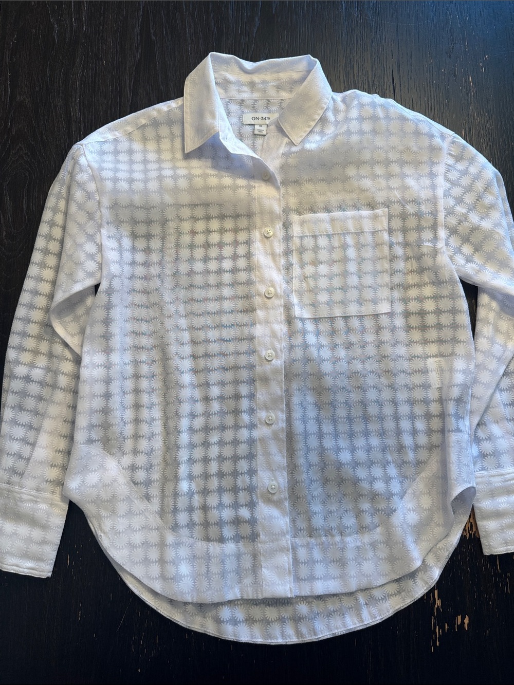 On 34th Semi-Sheer Floral-Burnout Relaxed Blouse